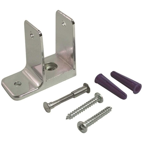 1-1/4in One Ear Wall Bracket chrome Plated With Fastener 1-1/4 X 2-1/2 X 2-3/4in